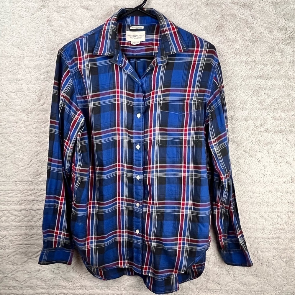 Ralph Lauren Denim & Supply RL Boyfriend Fit Button-Down Top Size Medium